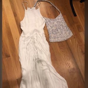 Free People White Long Spaghetti Strap Dress.